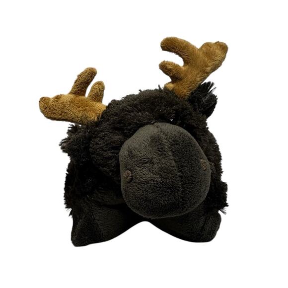 Pillow Pets Pee Wees 11 inch Chocolate Moose Brown Plush Stuffed Animal Toy Soft - Picture 2 of 8